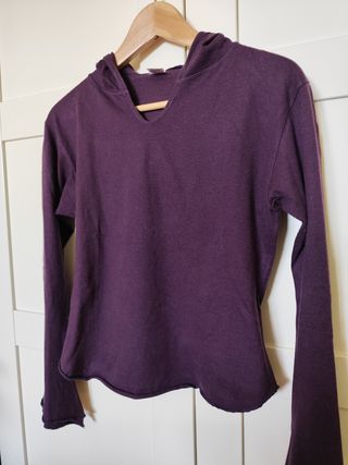 Camiseta mujer con capucha larga talla S