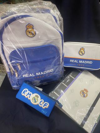 Lote Papelería Real Madrid Mochila Neceser