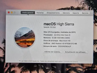 iMac Apple Plata 21.5 pulgadas