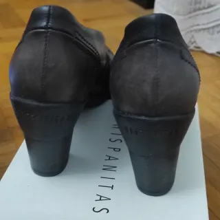 Zapatos Hispanitas Marrón y Negro. Tacon 8cm T38