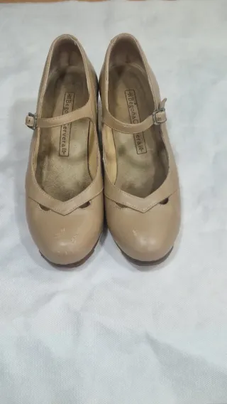 Zapatos Flamenco Begoña Cervera Beige Correa 36.5 
