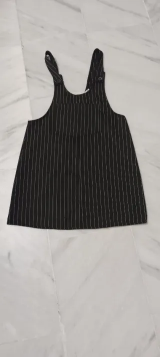 Falda Peto Pichi Negro Rayas Finas blancas
