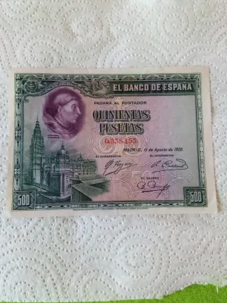 Billete 500 Pesetas Banco de España 1928 muy bueno