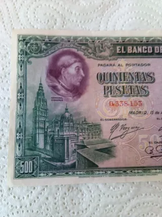 Billete 500 Pesetas Banco de España 1928 muy bueno