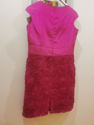 Vestido fiesta fucsia talla 44