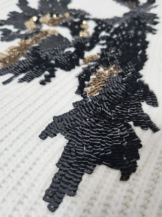Jersey mujer blanco con adornos dorados