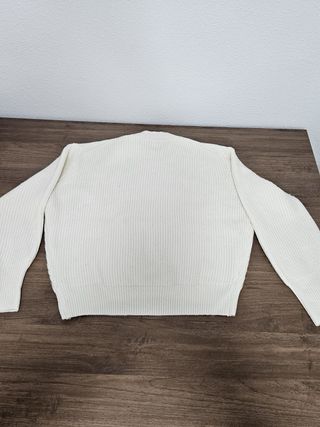 Jersey mujer blanco con adornos dorados