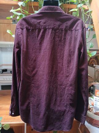 Camisa micropana Massimo Dutti vino Talla L