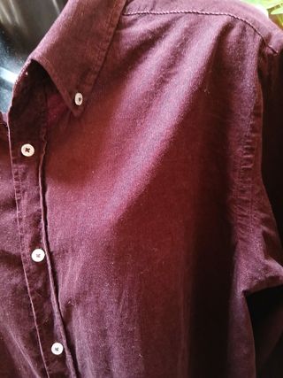 Camisa micropana Massimo Dutti vino Talla L