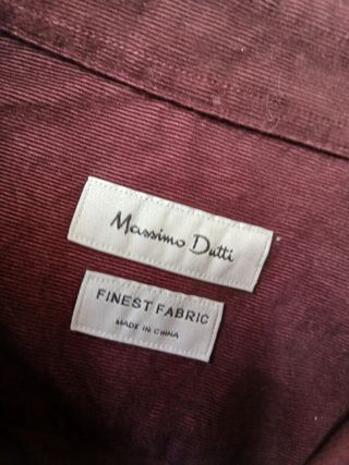 Camisa micropana Massimo Dutti vino Talla L