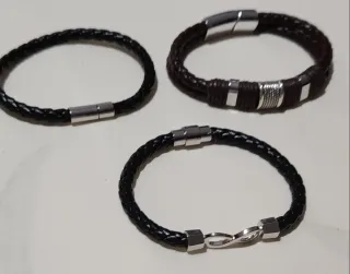 Set di 3 braccialetti intrecciati da uomo