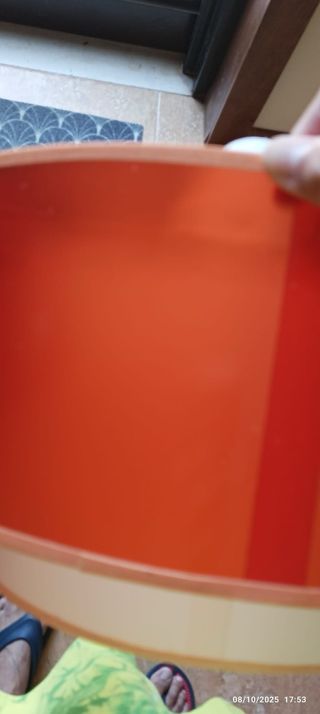 Lámpara colgante doble capa naranja y blanca