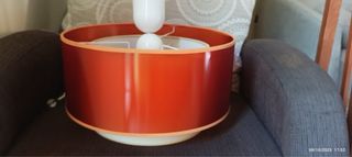 Lámpara colgante doble capa naranja y blanca