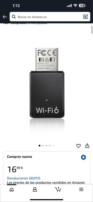 Adaptador WiFi 6 Mini USB BrosTrend AX900