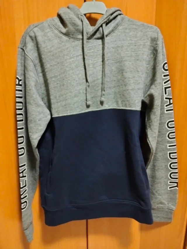Sudadera Hombre Gris y Azul