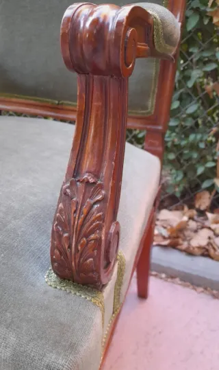 Conjunto 2 butacas madera y terciopelo