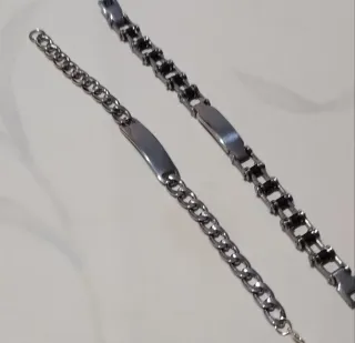 Confezione da 2 braccialetti da uomo in acciaio inossidabile 