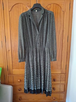 Vestido camisero gasa estampado