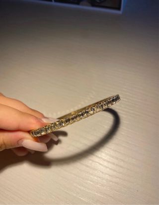 Bracciale rigido con strass color oro