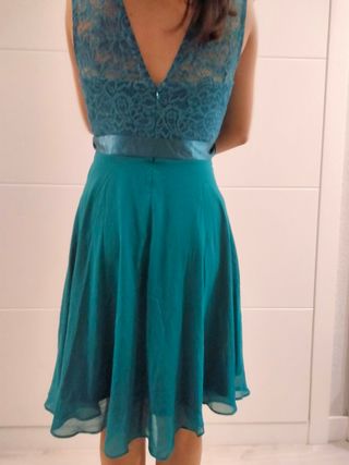 Vestido verde encaje talla 38