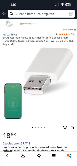 EMOS GoSmart Mini ZigBee Amplificador Señal