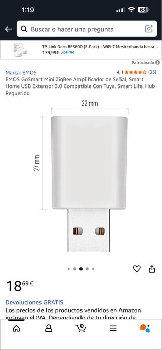 EMOS GoSmart Mini ZigBee Amplificador Señal