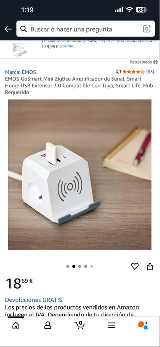 EMOS GoSmart Mini ZigBee Amplificador Señal
