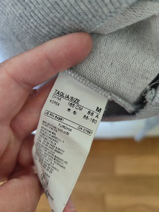 Sudadera Benetton gris mujer T.M cuello escotado.