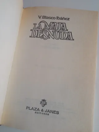 Libro    La maja desnuda, de V. Blasco Ibáñez