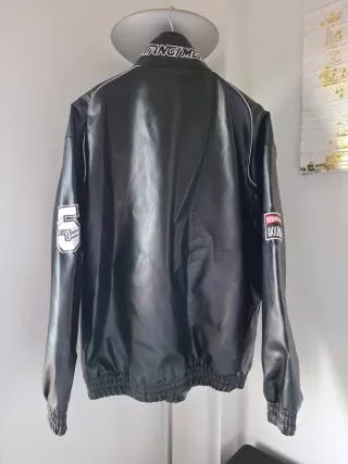 Cazadora Negra Estilo Racing
