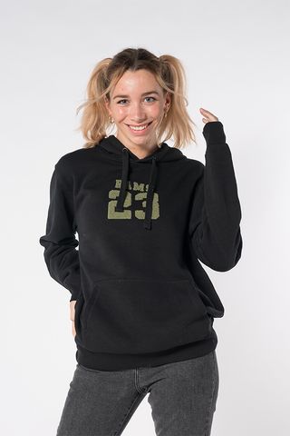 SUDADERA TOALLA MUJER NEGRO/BLANCO
