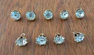 Lote 9 Botones Joya Dorados 