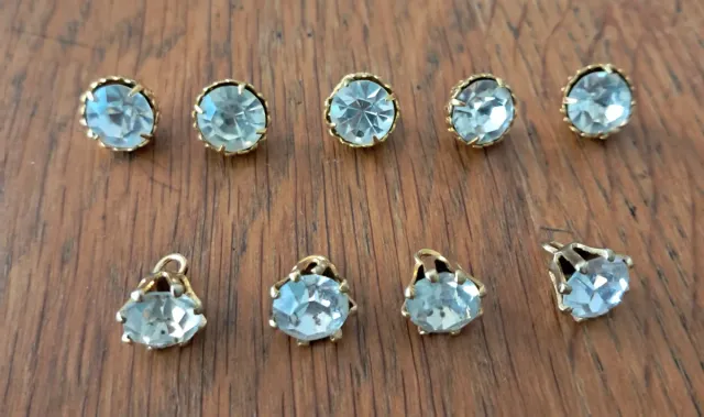 Lote 9 Botones Joya Dorados 