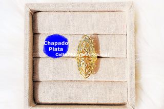 Anillo Chapado Plata Diseño Celta Dorado