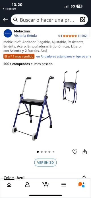 Andador Plegable Mobiclinic
ancianos o movilidad r