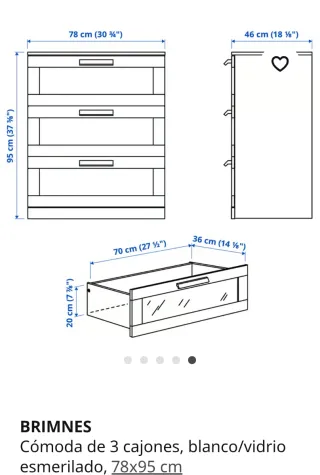 Cómoda Brinnes Ikea 3 cajones