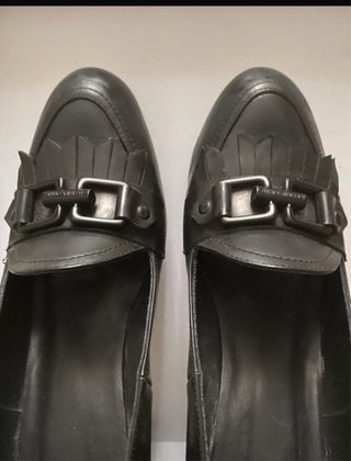 Zapatos de tacón negros piel talla 41