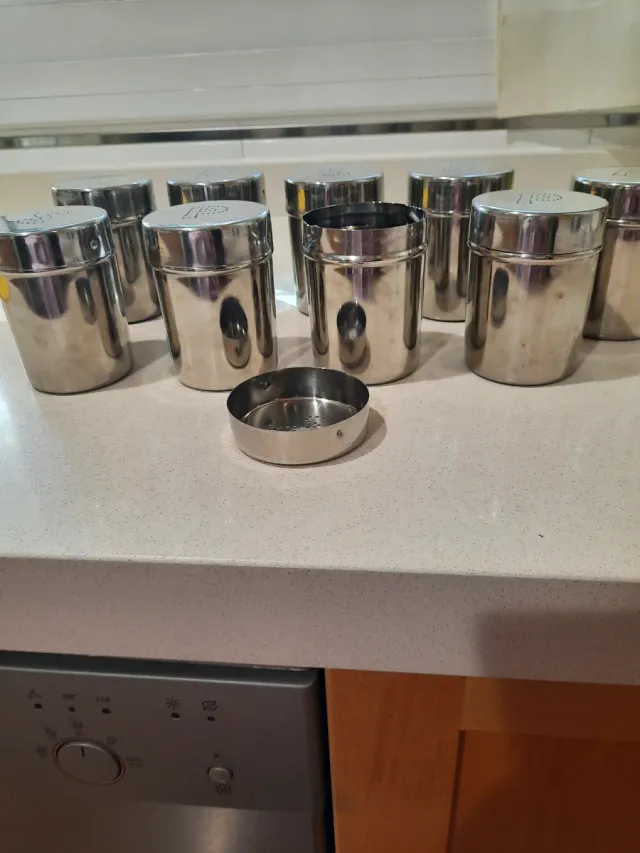 Set 9 Recipientes Acero Inox.