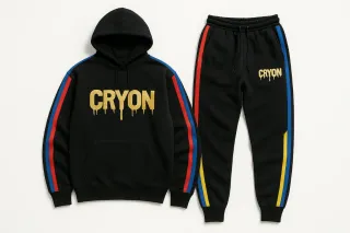 Conjunto Chándal CRYON Negro con Rayas Multicolor