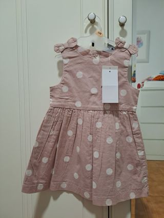 Vestido rosa lunares 9 meses nuevo sin usar.