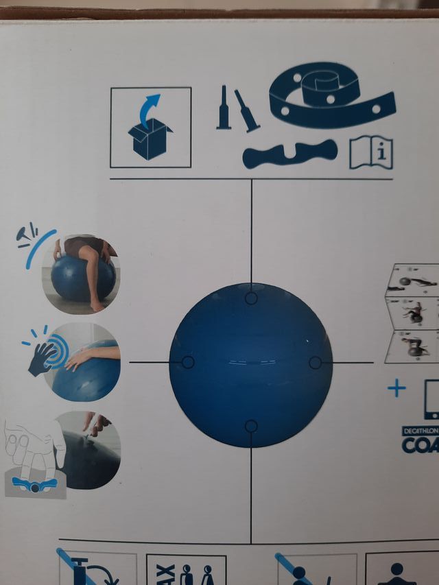 Balón de Gimnasia talla M  65cm Azul. Sin estrenar