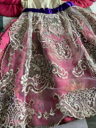 Traje de Fallera Niña Rosa y Blanco

