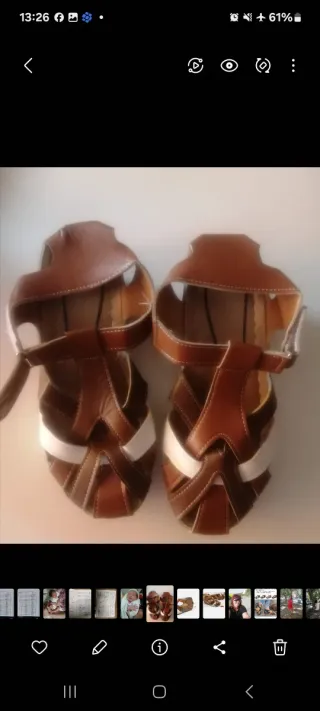 Sandalias de verano beige y marrón