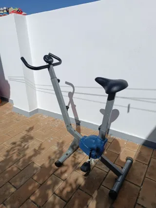 Bicicleta Estática Gris y Azul