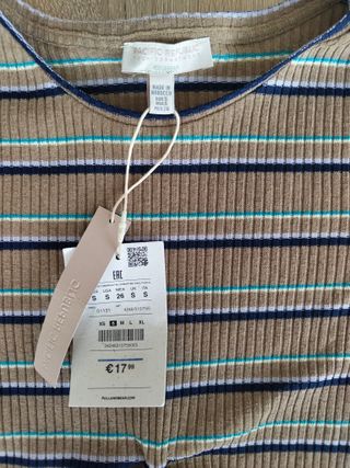 Camiseta de rayas fruncida  S – Pull & Bear