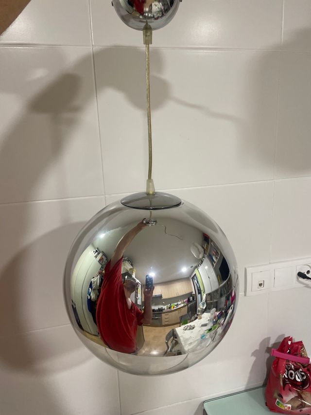 Lámpara colgante esférica plateada