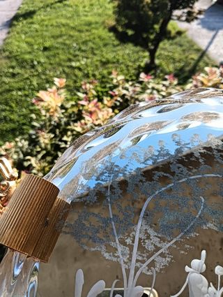 Piatto specchiato Murano con manici dorati