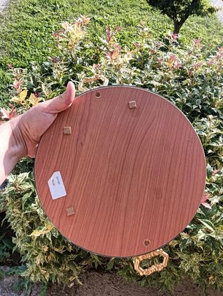 Piatto specchiato Murano con manici dorati