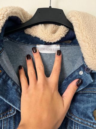 Giubbotto jeans con collo in pelliccia