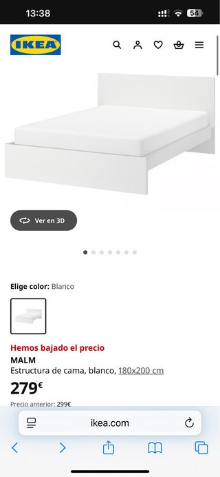 Estructura Cama King Size + Colchón 1,50cm x 2 met